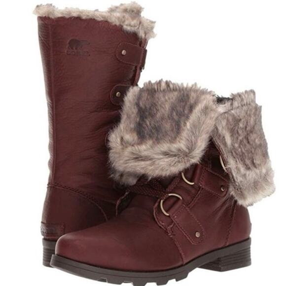 Sorel Emelie Faux Fur Lace Up Premium Non Shell Boots - Picture 1 of 12